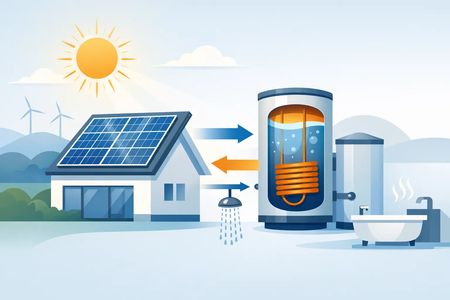 Exemple concret : installation photovoltaïque avec production d'eau chaude