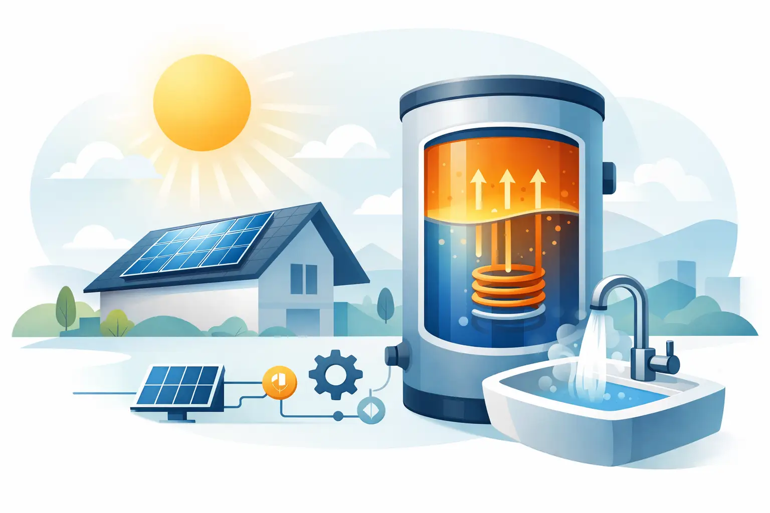 Chauffer automatiquement l'eau chaude à l'aide de l'énergie solaire